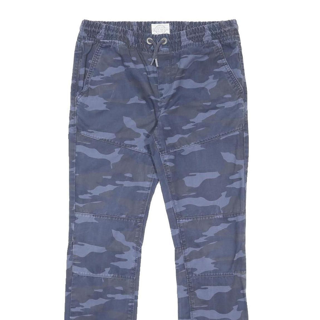 C&A SKATE NATION Boys Cotton Blue Camouflage Slim Tapered Trousers W29 L28