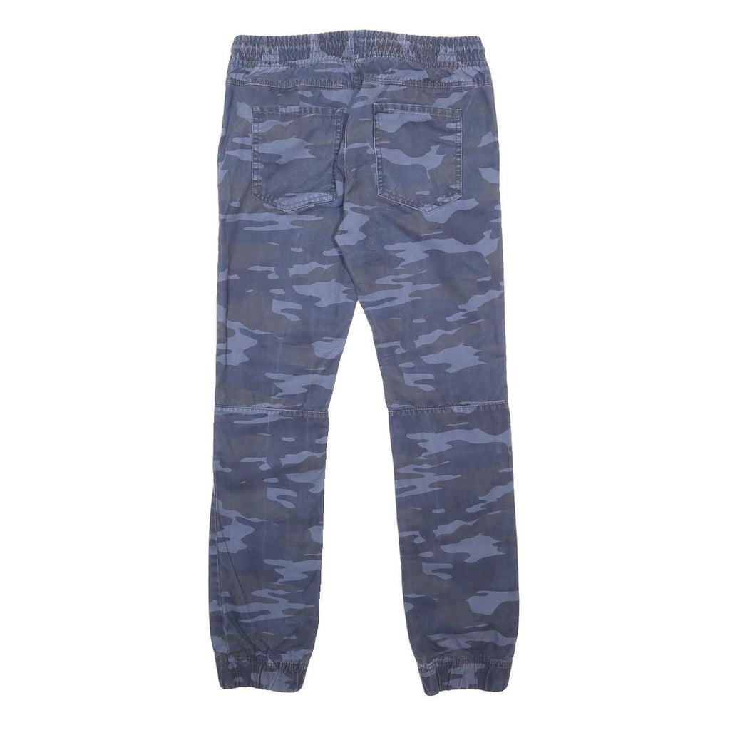 C&A SKATE NATION Boys Cotton Blue Camouflage Slim Tapered Trousers W29 L28