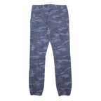 C&A SKATE NATION Boys Cotton Blue Camouflage Slim Tapered Trousers W29 L28