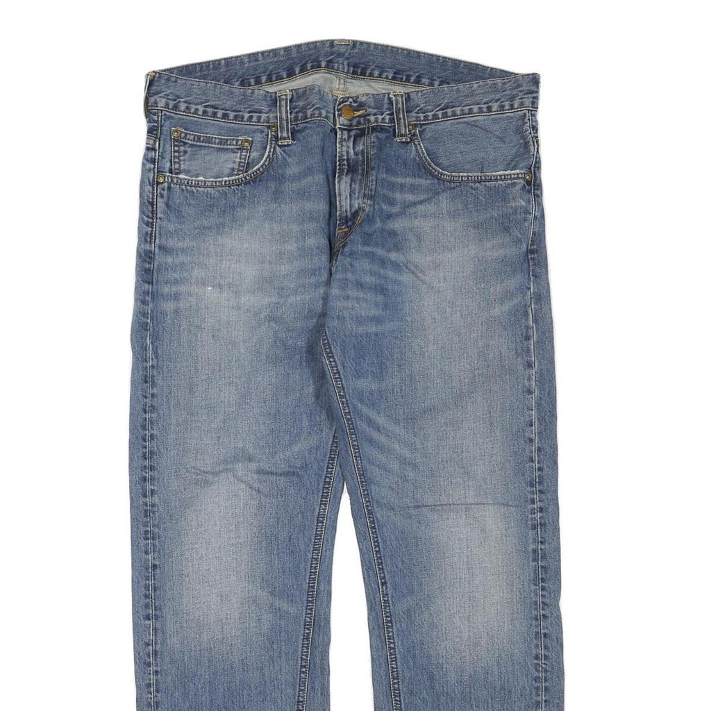 CARHARTT Mens Regular Fit Blue Denim Jeans W38 L32 Zip Cotton Blend Workwear