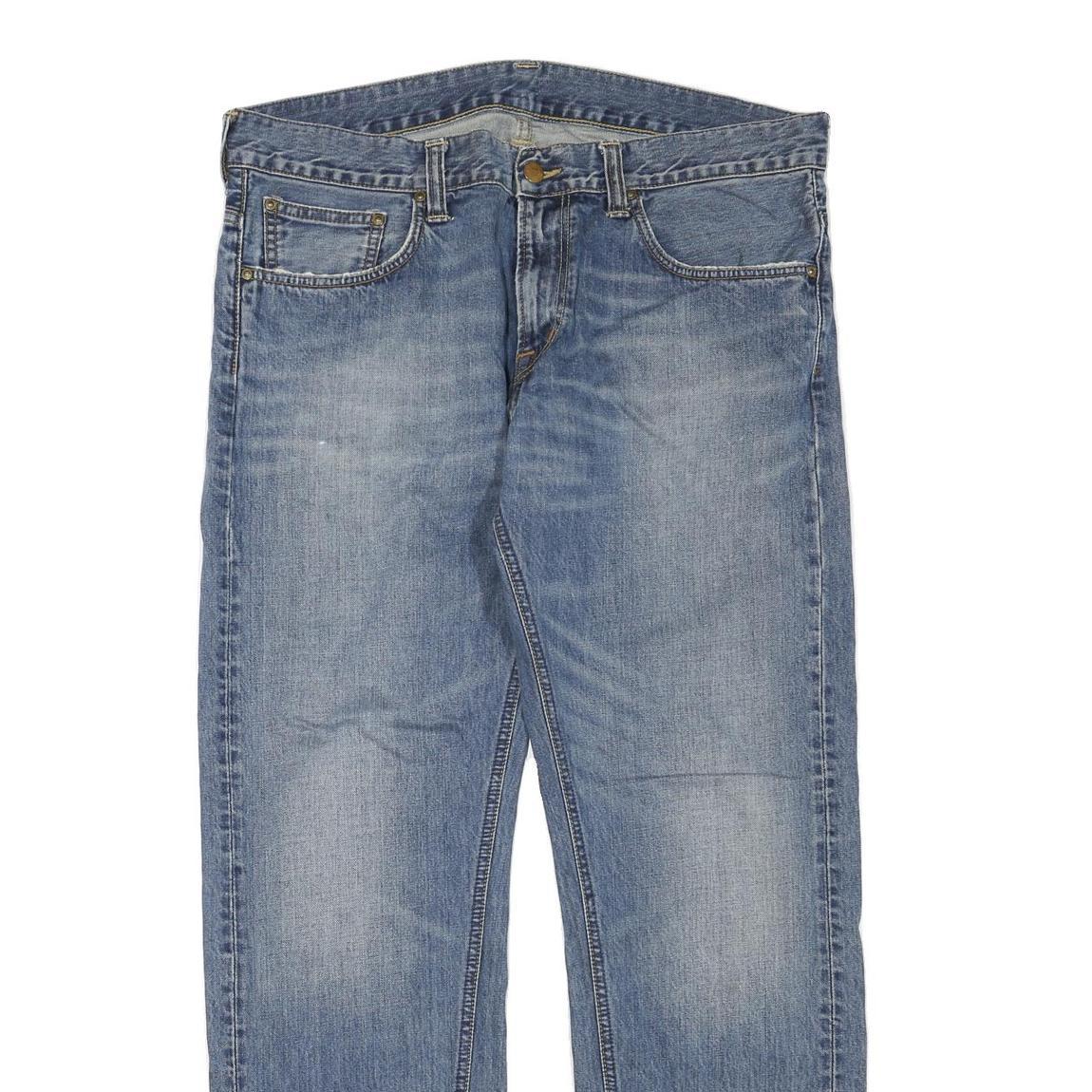 CARHARTT Mens Regular Fit Blue Denim Jeans W38 L32 Zip Cotton Blend Workwear