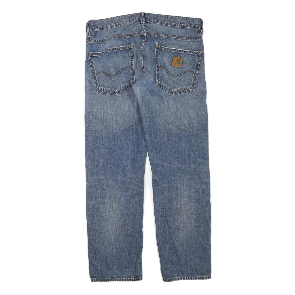 CARHARTT Mens Regular Fit Blue Denim Jeans W38 L32 Zip Cotton Blend Workwear