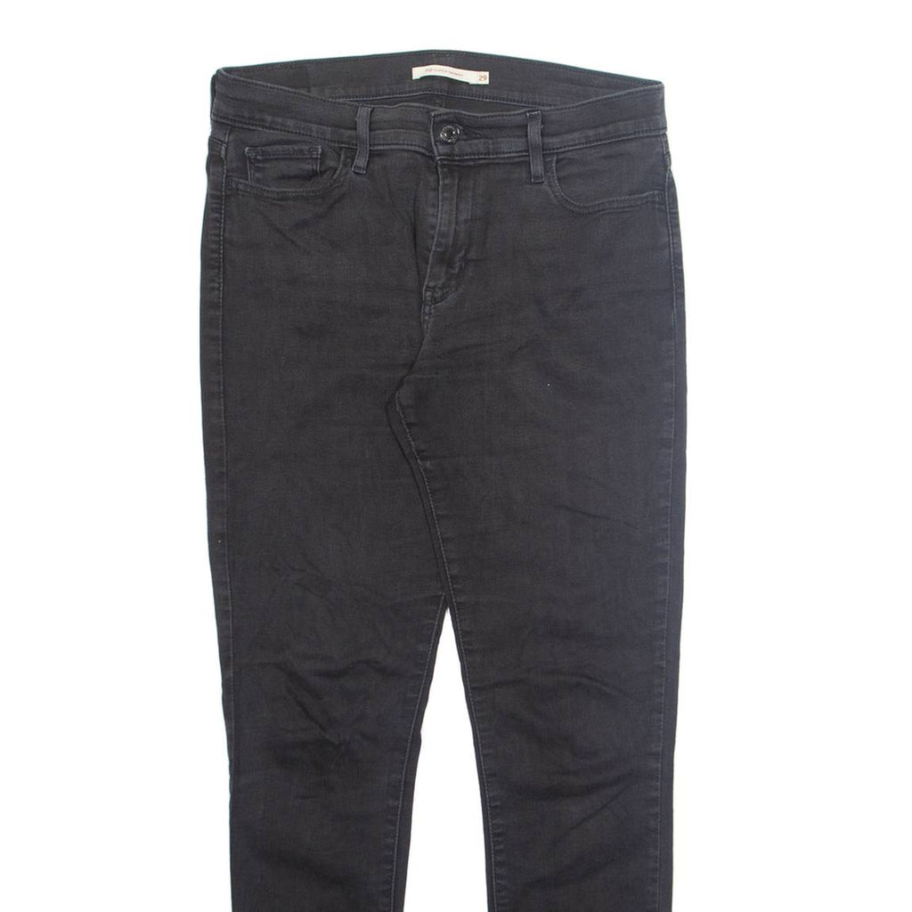 LEVI'S Womens Jeans Black Regular Skinny W29 L30