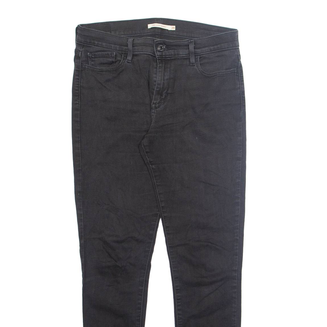 LEVI'S Womens Jeans Black Regular Skinny W29 L30