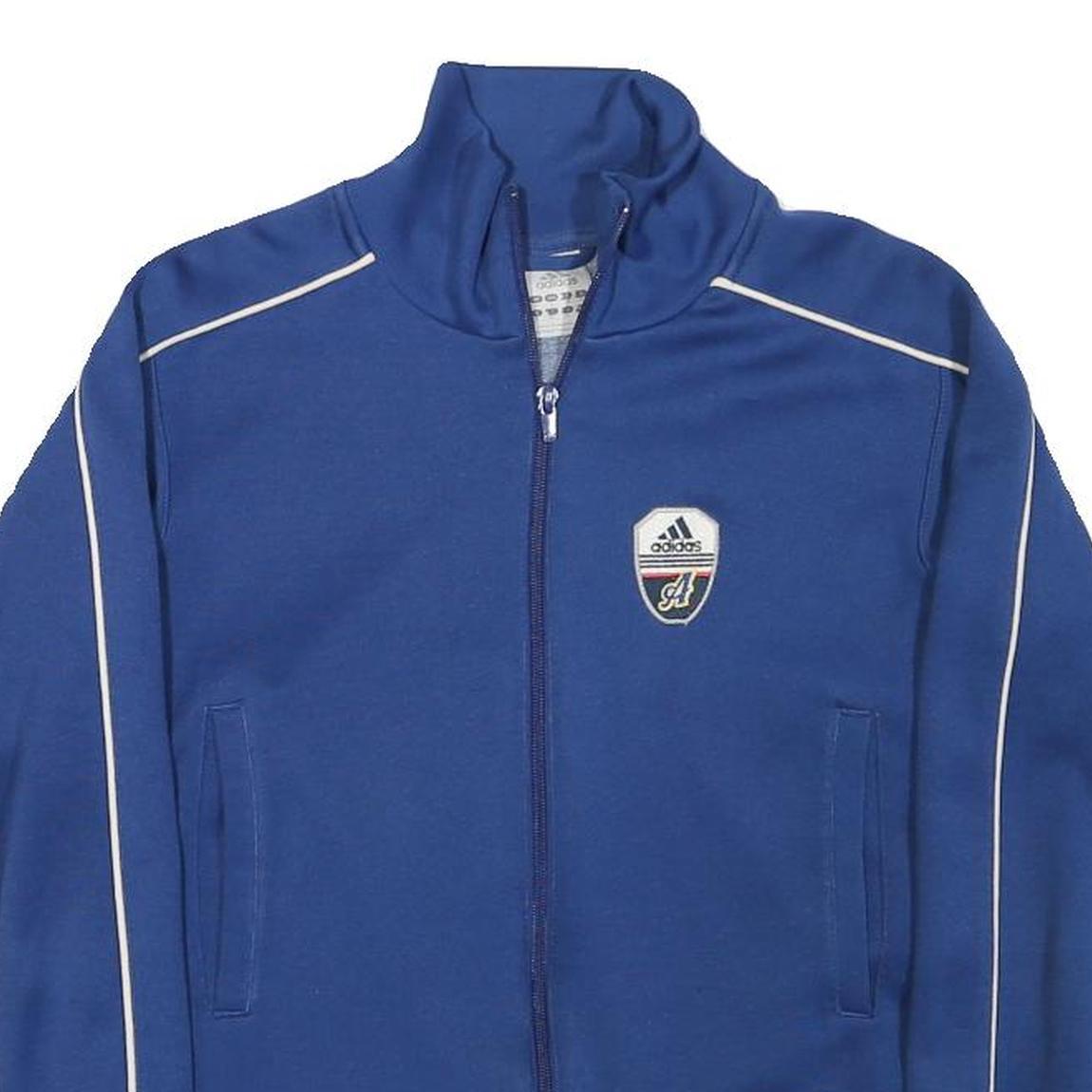 ADIDAS Womens Blue Track Jacket XS Polyester Blend Zip Plain Sports Casual