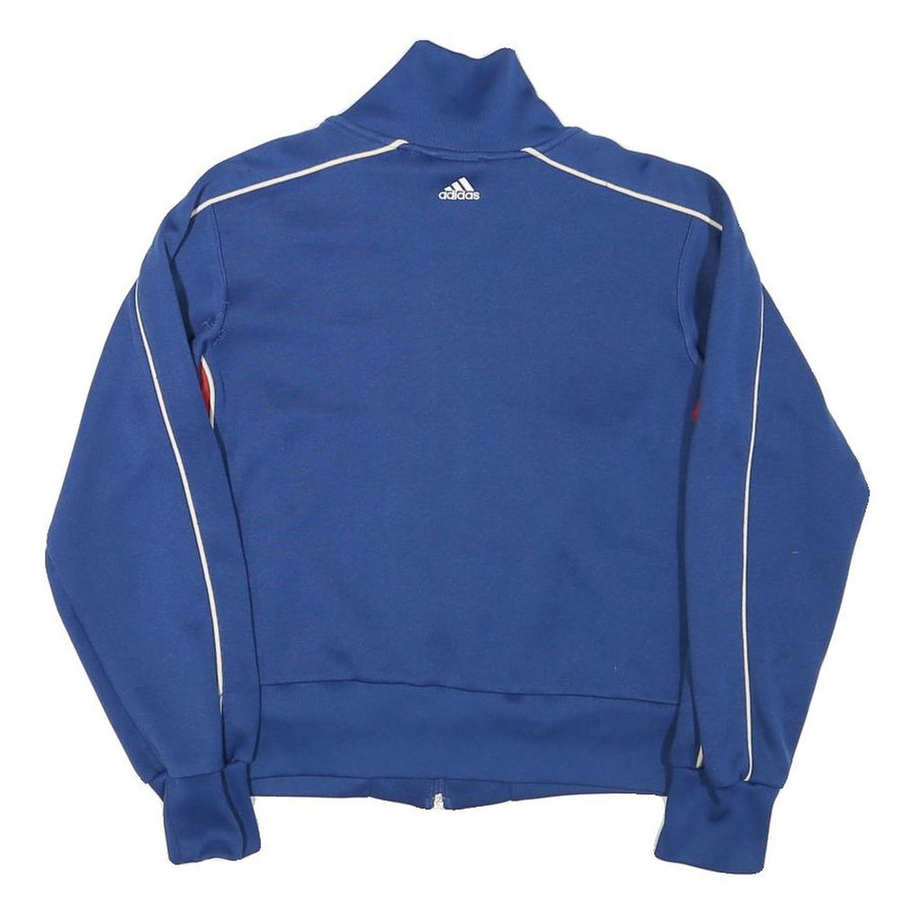 ADIDAS Womens Blue Track Jacket XS Polyester Blend Zip Plain Sports Casual