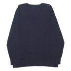 TOMMY HILFIGER Womens Navy Blue Polka Dot Patterned V-Neck Basic Knit Jumper XL
