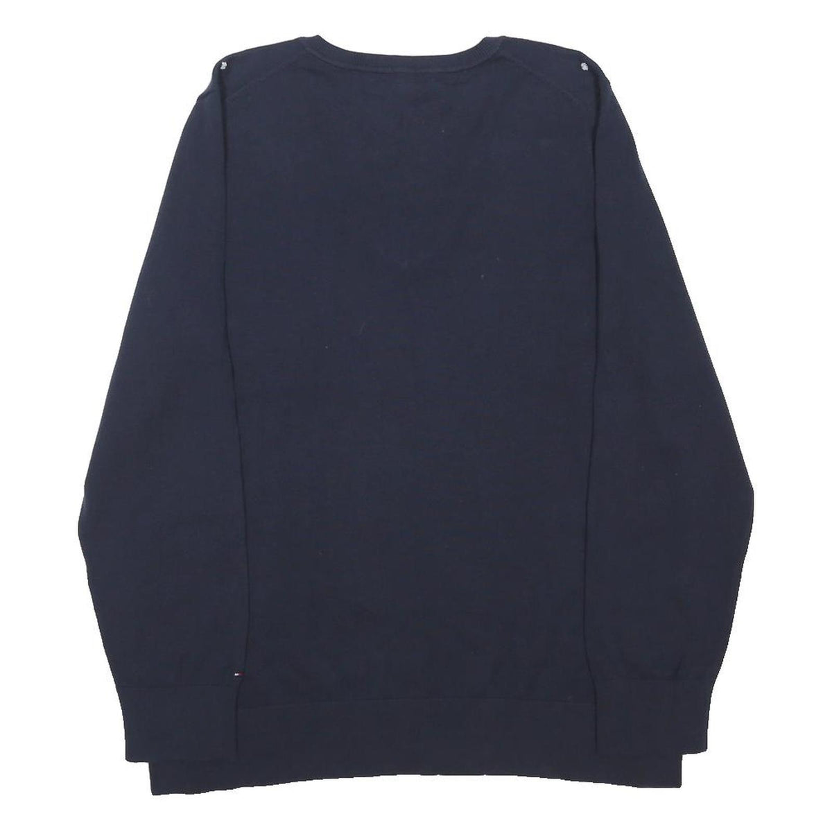 TOMMY HILFIGER Womens Navy Blue Polka Dot Patterned V-Neck Basic Knit Jumper XL