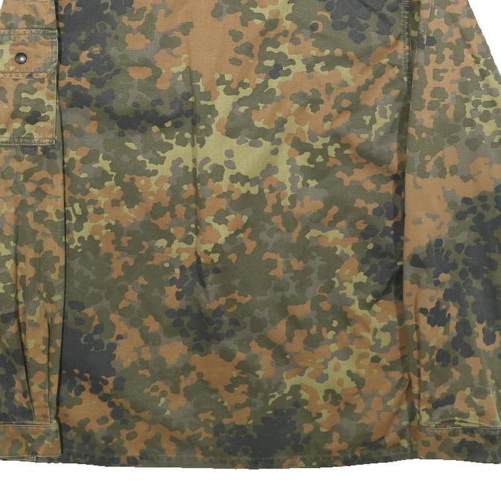 WAHLER Womens Green & Brown Camouflage Zip Jacket S Cotton Blend Casual Outdoor