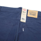 LEVI'S Mens Cotton Blend Blue Regular Slim Trousers W29 L30 Stylish Button