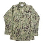 M&M MANUFACTURING Mens Green Digital Camo Military Jacket S Cotton Blend Button