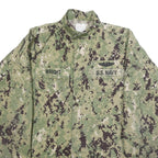 M&M MANUFACTURING Mens Green Digital Camo Military Jacket S Cotton Blend Button