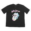 ROLLING STONES Mens Black Crew Neck Graphic T-Shirt S Polyester Blend