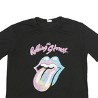 ROLLING STONES Mens Black Crew Neck Graphic T-Shirt S Polyester Blend