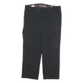 DICKIES Mens Cotton Blend Black Regular Fit Straight Leg Trousers W36 L26