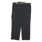 DICKIES Mens Cotton Blend Black Regular Fit Straight Leg Trousers W36 L26