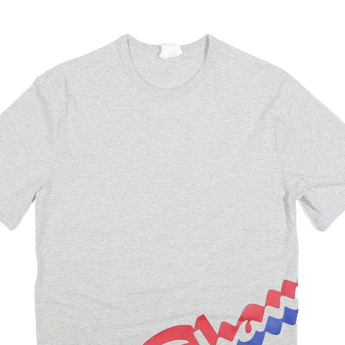 CHAMPION Mens Grey L Cotton Blend Graphic T-Shirt Short Sleeve Crew Neck