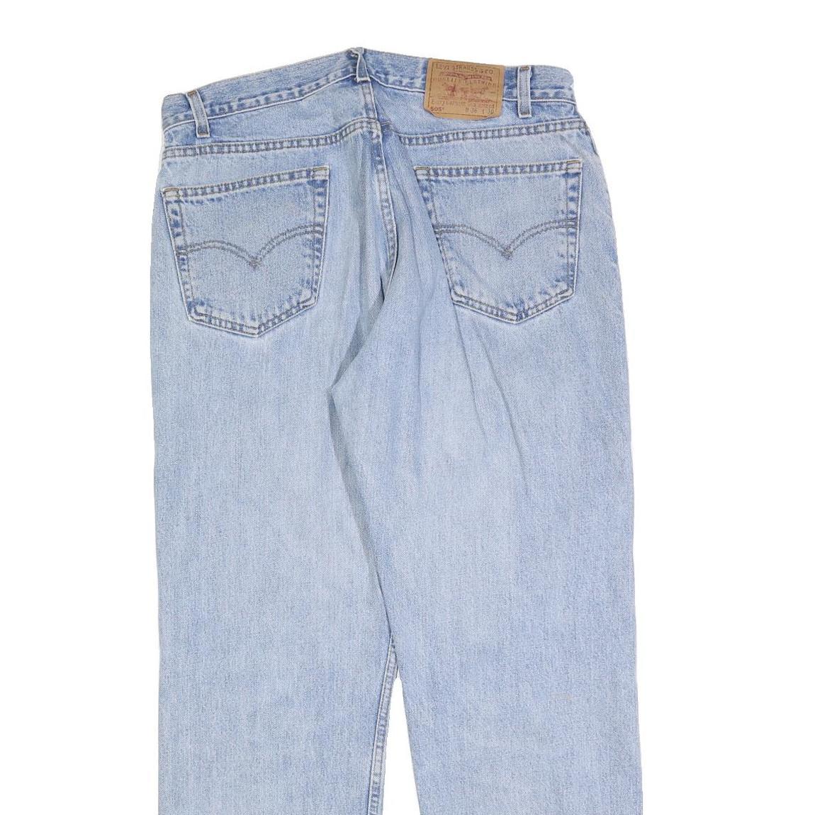 LEVI'S 505 Mens Jeans Blue Regular Straight Denim Light W36 L30 Classic Fit Zip