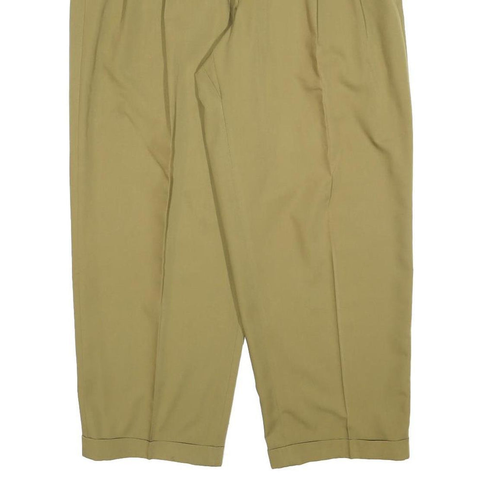 FREY Mens Polyester Blend Beige Relaxed Straight Trousers W36 L28 Zip Closure