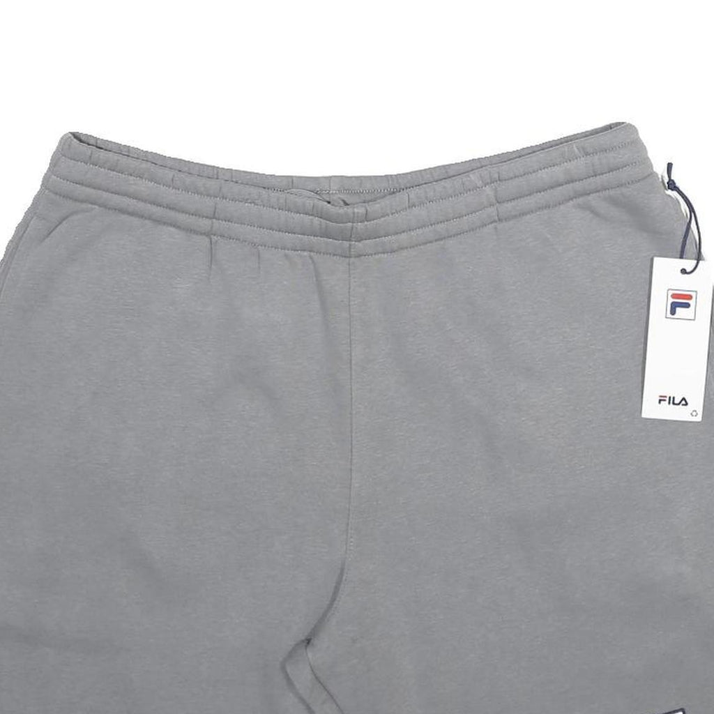 FILA Mens Grey Casual Shorts L W34 Cotton Blend Drawstring Logo