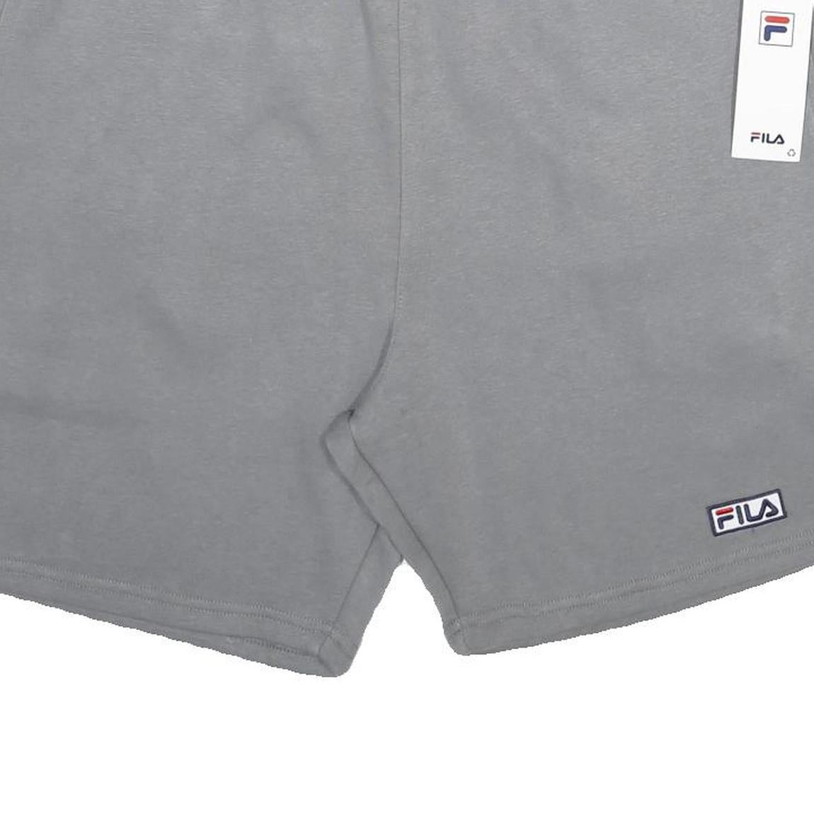 FILA Mens Grey Casual Shorts L W34 Cotton Blend Drawstring Logo