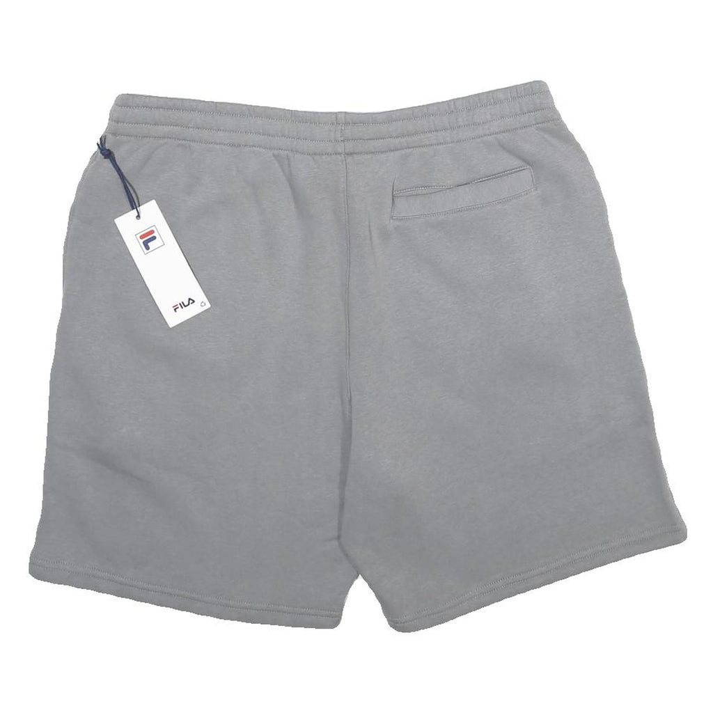 FILA Mens Grey Casual Shorts L W34 Cotton Blend Drawstring Logo
