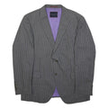 TOMMY HILFIGER Mens Grey Pinstripe Wool Suit Jacket L Woven Tailored Button