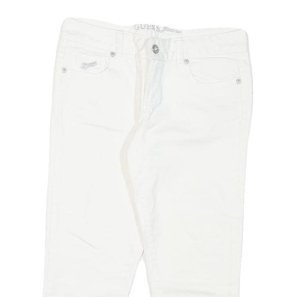 GUESS Womens White Casual Shorts S W26 Embellished Heart Detail