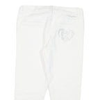 GUESS Womens White Casual Shorts S W26 Embellished Heart Detail