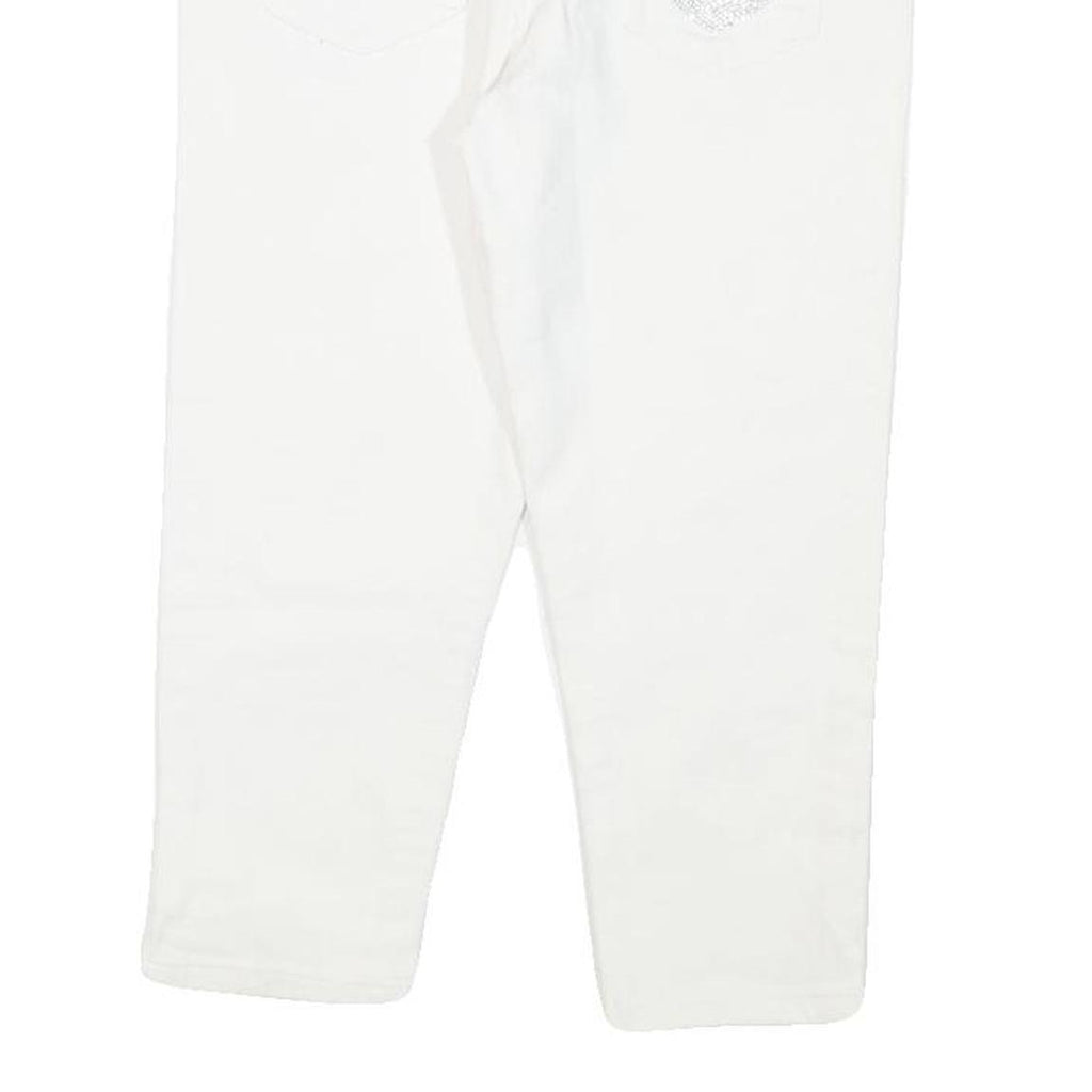 GUESS Womens White Casual Shorts S W26 Embellished Heart Detail