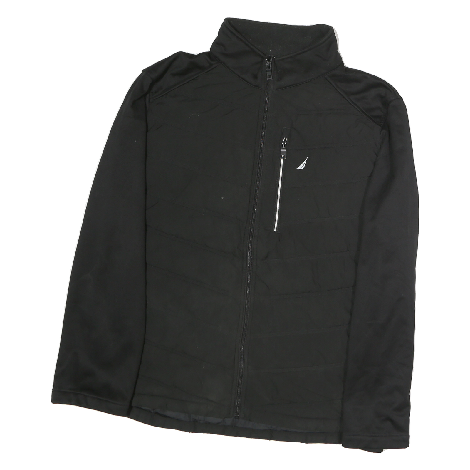NAUTICA Womens Black 2XL Polyester Zip Jacket Plain Casual Lightweight