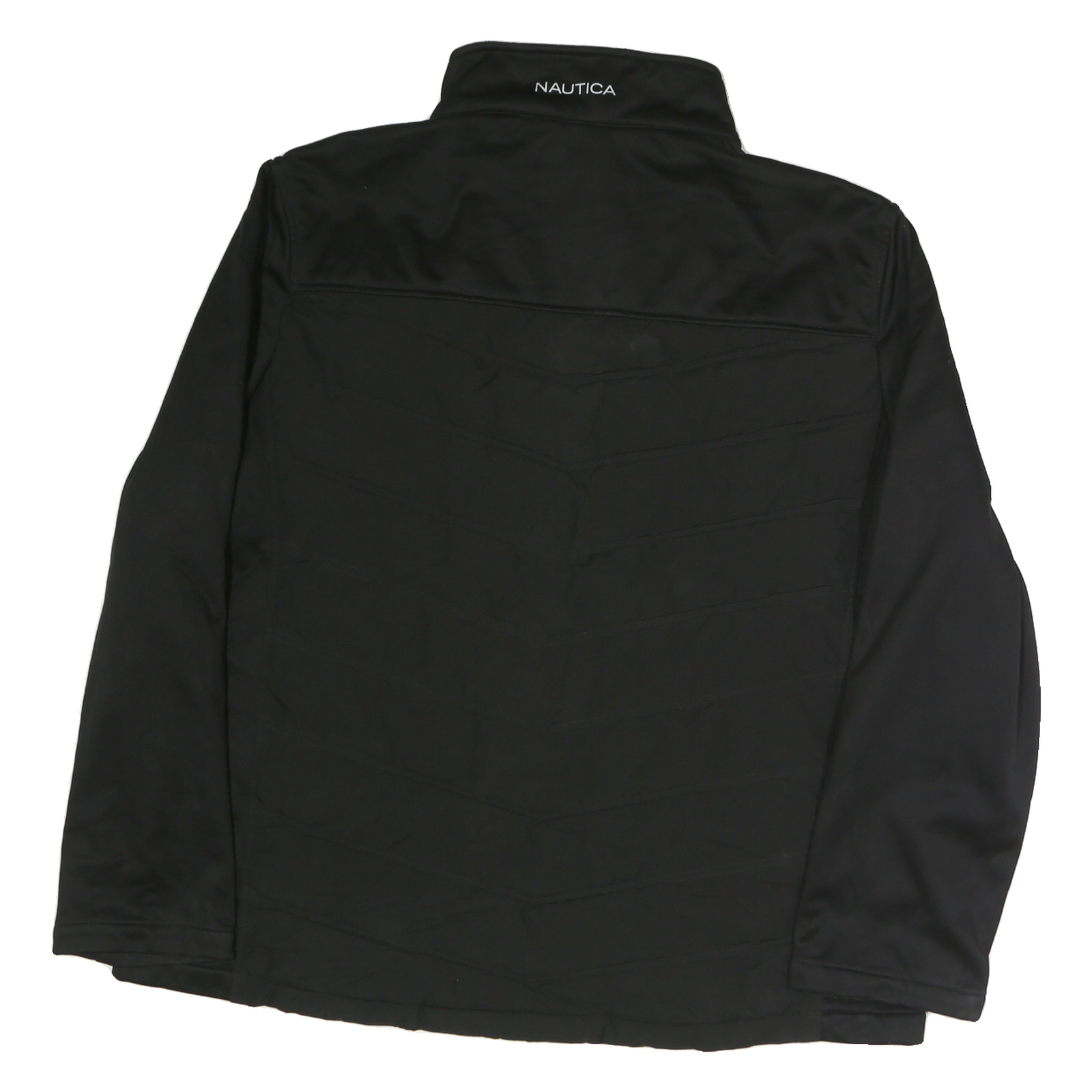 NAUTICA Womens Black 2XL Polyester Zip Jacket Plain Casual Lightweight