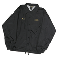 AUBURN Mens Black Nylon Coach Jacket L Button Closure Plain Casual Outerwear