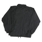 AUBURN Mens Black Nylon Coach Jacket L Button Closure Plain Casual Outerwear