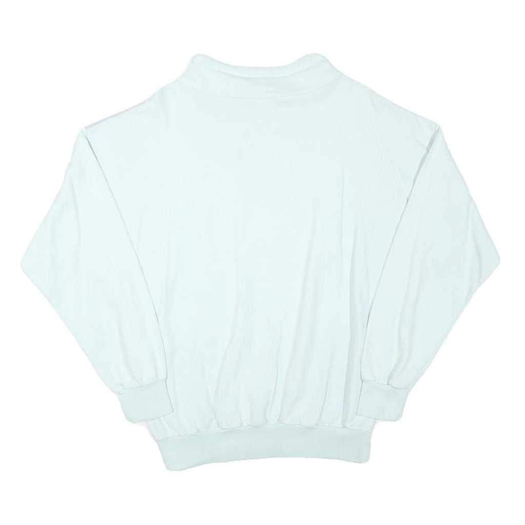 TRIGEMA Mens White & Light Grey Sport Pullover Sweatshirt M Cotton Blend Casual