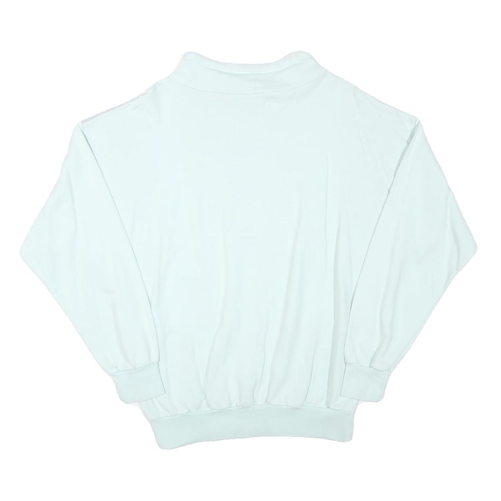 TRIGEMA Mens White & Light Grey Sport Pullover Sweatshirt M Cotton Blend Casual