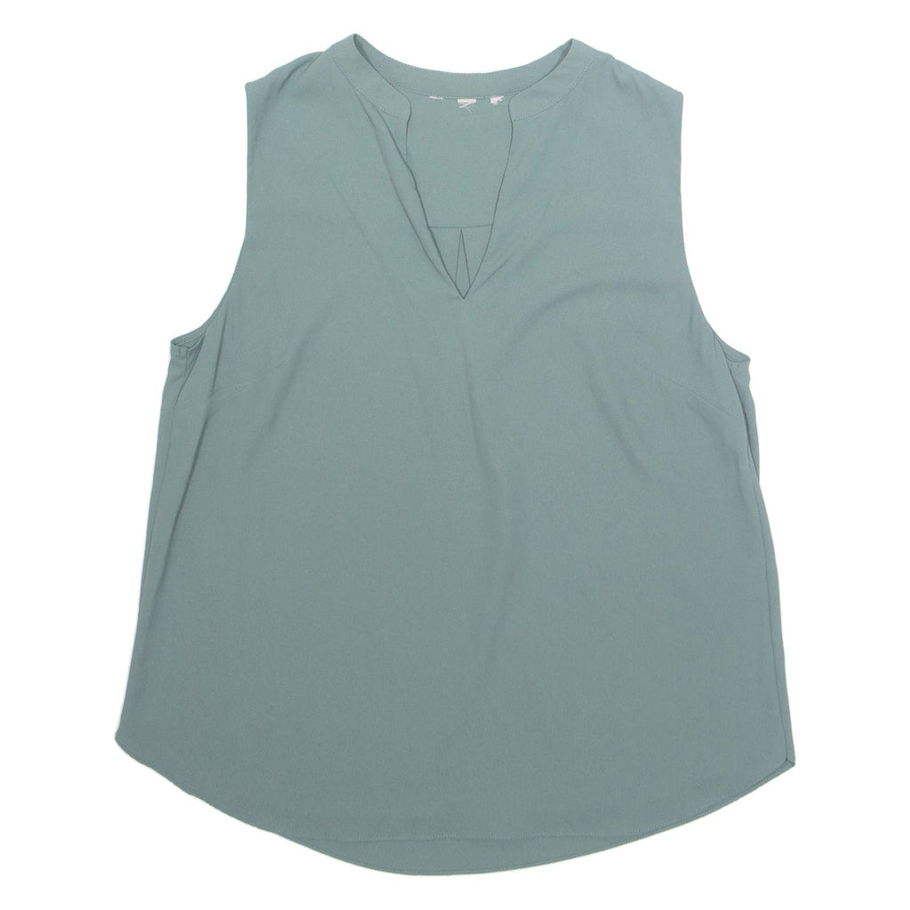 Womens Blouse Green V-Neck M