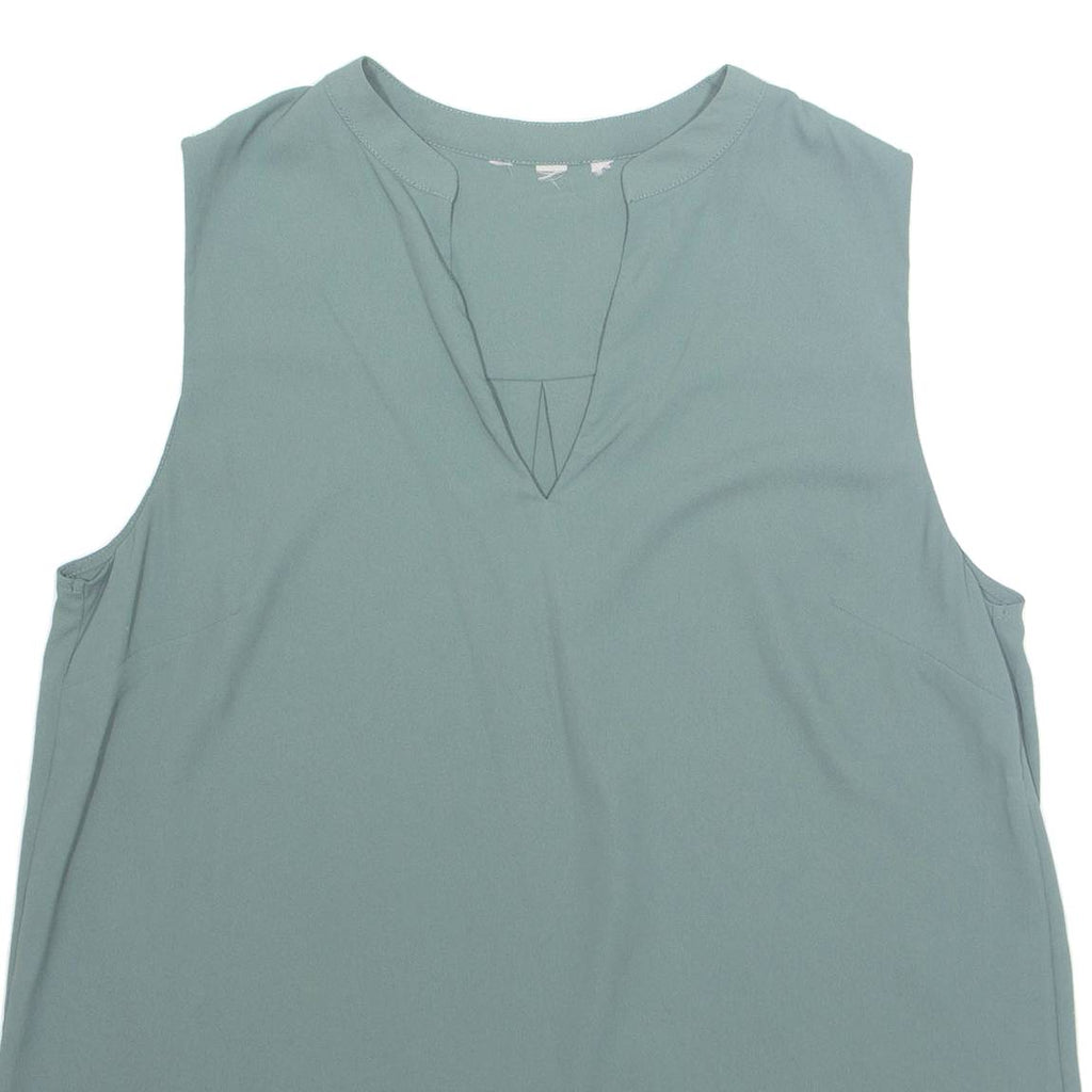 Womens Blouse Green V-Neck M
