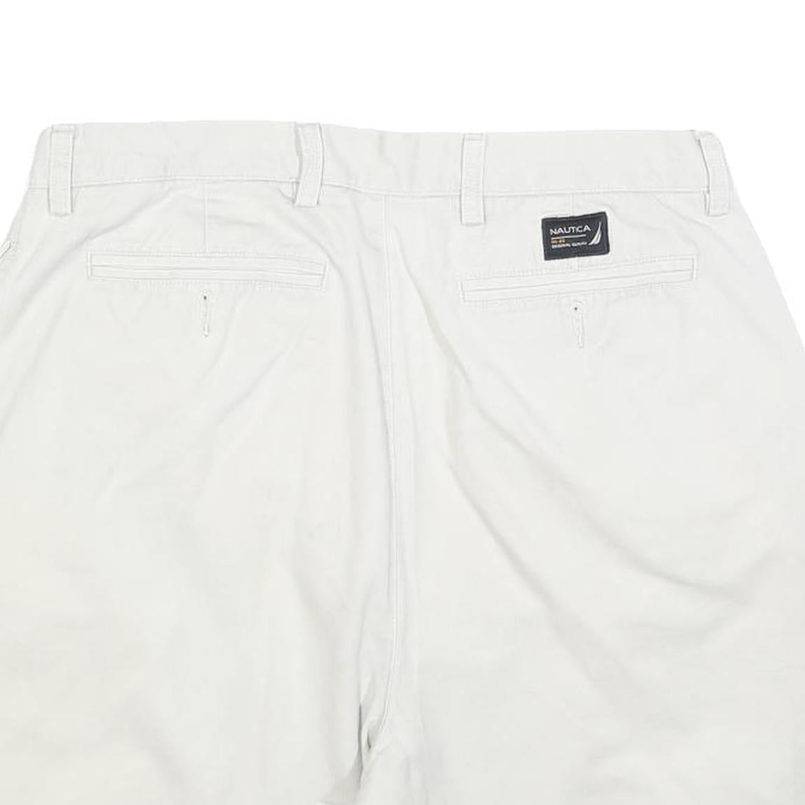 NAUTICA Mens White Casual Shorts L W36 Cotton Blend Comfortable Classic Fit