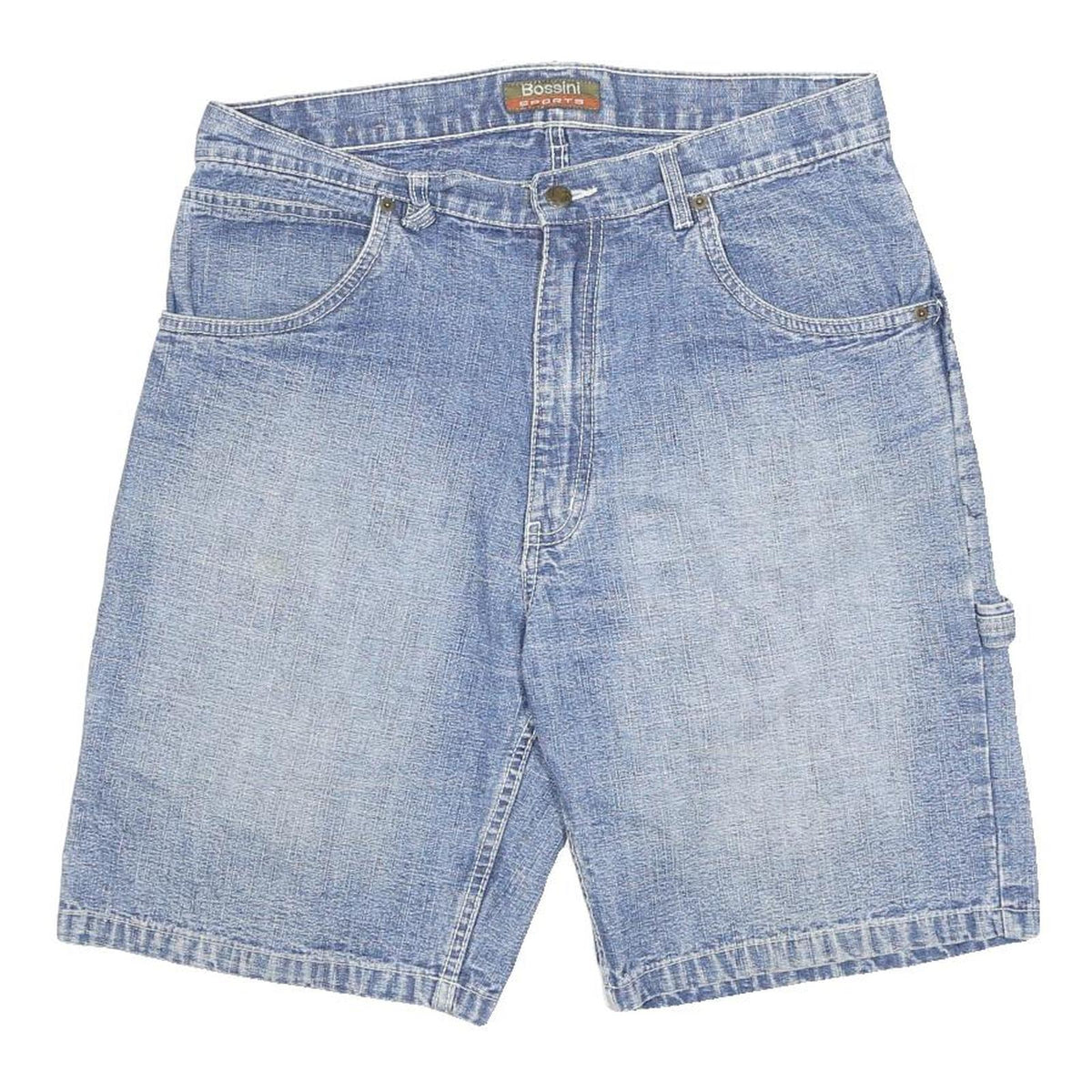 BOSSINI Mens Shorts Blue Denim Casual Regular M W32 Cotton Comfort