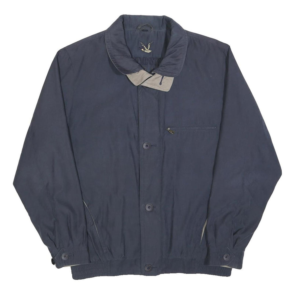 WESTMINSTER Mens Navy Blue Classic Jacket L Polyester Blend Zip Plain