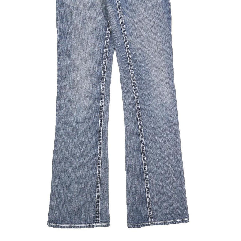 VIGOLD Womens Blue Slim Bootcut Denim Medium W26 L30 Embroidered Pockets Jeans