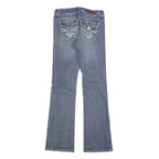 VIGOLD Womens Blue Slim Bootcut Denim Medium W26 L30 Embroidered Pockets Jeans