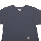 CARHARTT Womens Grey Basic Short Sleeve V-Neck Plain Top L Workwear Zip