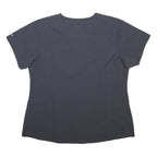 CARHARTT Womens Grey Basic Short Sleeve V-Neck Plain Top L Workwear Zip