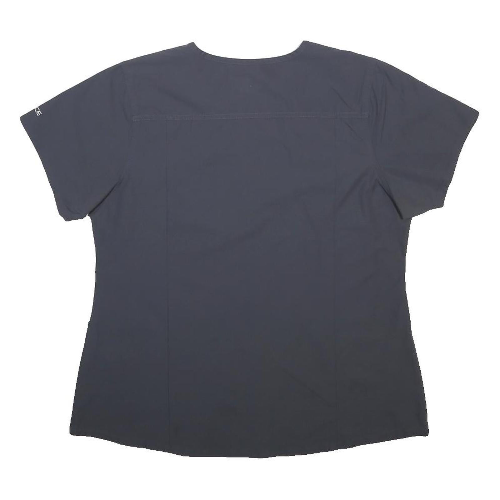 CARHARTT Womens Grey Basic Short Sleeve V-Neck Plain Top L Workwear Zip