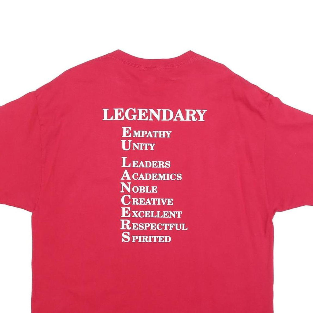 HANES Mens Red East Union Lancers Graphic T-Shirt XL Short Sleeve Crew Neck