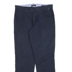 NAUTICA Mens Cotton Blend Navy Regular Fit Straight Leg Trousers W34 L32 Casual