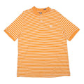 CHAPS Mens Orange & White Striped Short Sleeve Polo Shirt 2XL Cotton Blend