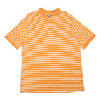 CHAPS Mens Orange & White Striped Short Sleeve Polo Shirt 2XL Cotton Blend